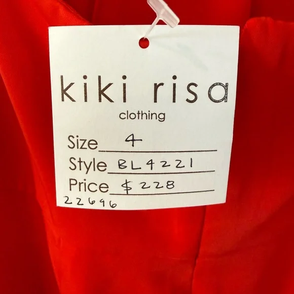 Belle Badgley Mischka Red Halter Midi Dress Size 4 NWT Formal Cocktail Wedding - Picture 6 of 7